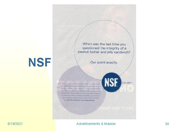 NSF 5/19/2021 Advertisements & Maslow 34 