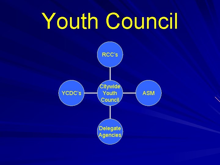 Youth Council RCC’s YCDC’s Citywide Youth Council Delegate Agencies ASM 