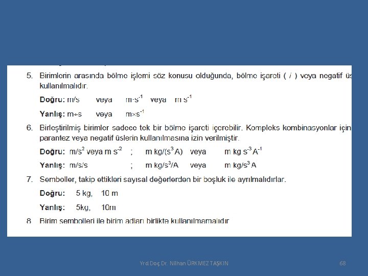Yrd. Doç. Dr. Nilhan ÜRKMEZ TAŞKIN 68 