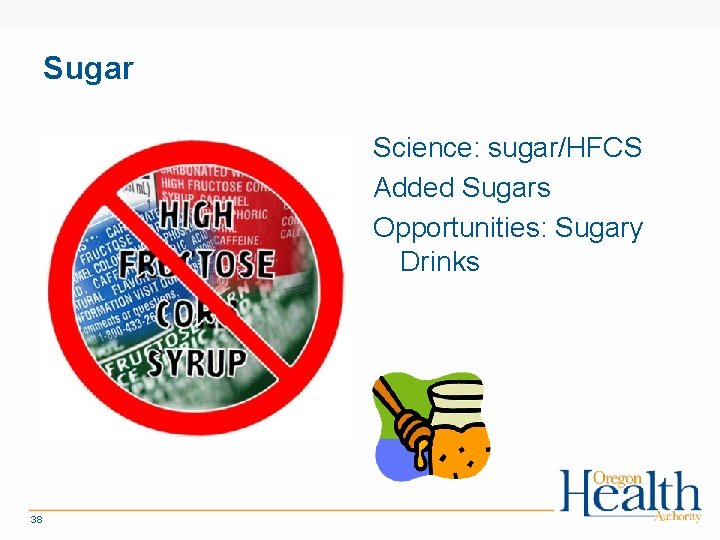 Sugar Science: sugar/HFCS Added Sugars Opportunities: Sugary Drinks 38 