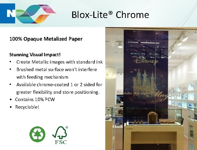 Blox-Lite® Chrome 100% Opaque Metalized Paper Stunning Visual Impact! • Create Metallic images with