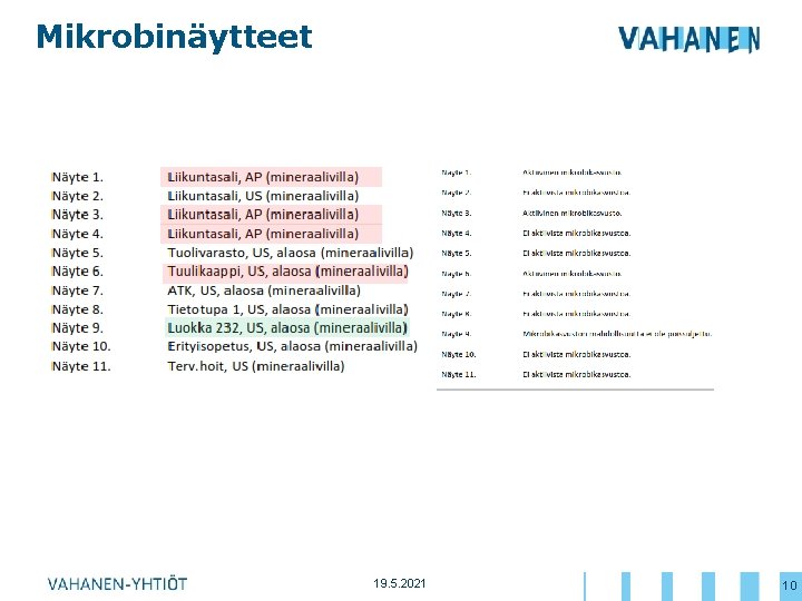 Mikrobinäytteet 19. 5. 2021 10 