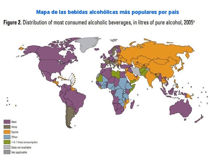 Mapa de las bebidas alcohólicas más populares por país 