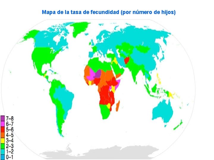 Mapa de la tasa de fecundidad (por número de hijos) 