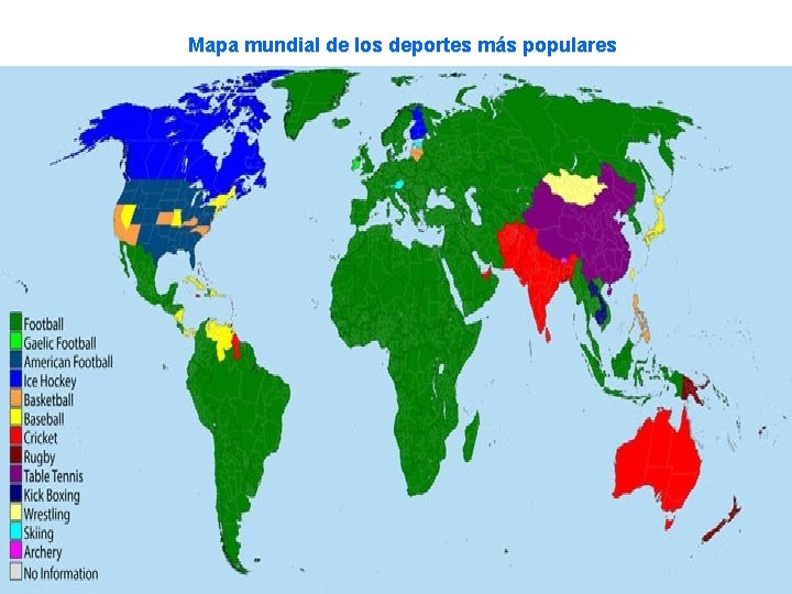 Mapa mundial de los deportes más populares 