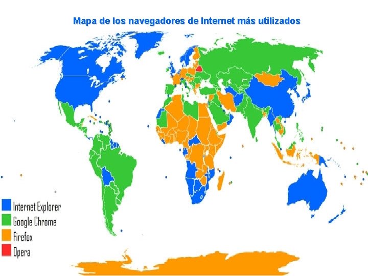 Mapa de los navegadores de Internet más utilizados 