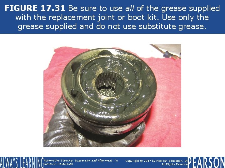 FIGURE 17. 31 Be sure to use all of the grease supplied with the