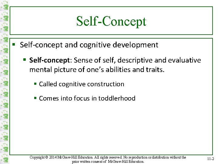 Self-Concept § Self-concept and cognitive development § Self-concept: Sense of self, descriptive and evaluative