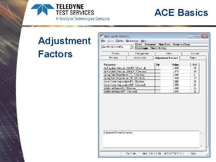ACE Basics Adjustment Factors 