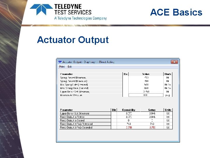 ACE Basics Actuator Output 