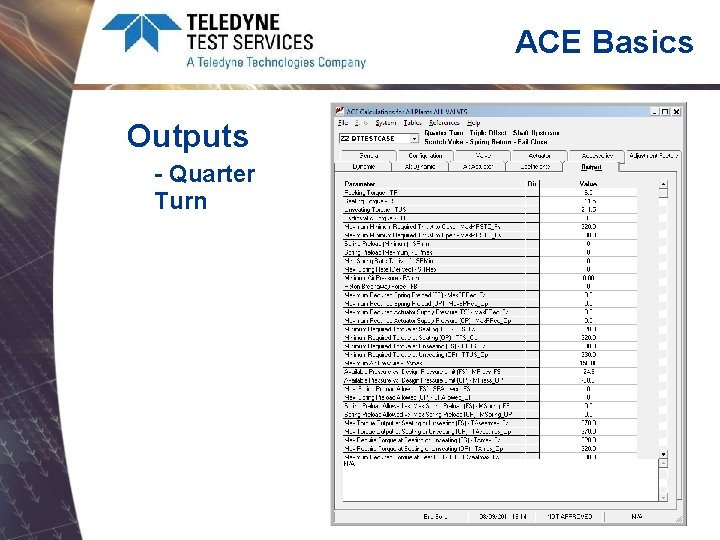 ACE Basics Outputs - Quarter Turn 