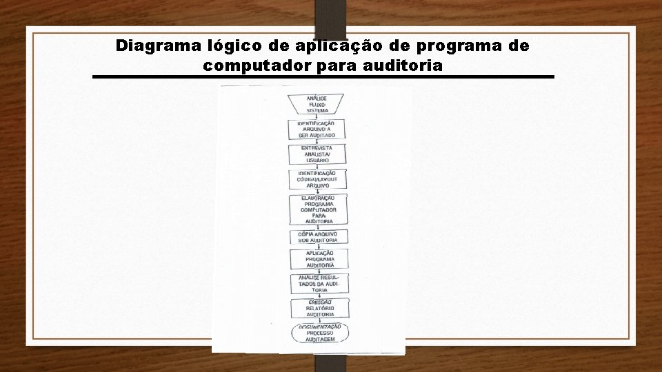 Diagrama lógico de aplicação de programa de computador para auditoria Diagrama lógico de aplicação de programa de computador para auditoria