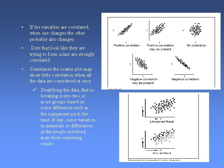  • If the variables are correlated, when one changes the other probably also