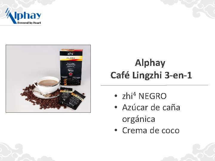 Alphay Café Lingzhi 3 -en-1 • zhi 4 NEGRO • Azúcar de caña orgánica