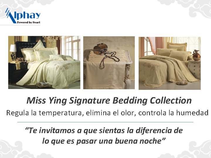 Miss Ying Signature Bedding Collection Regula la temperatura, elimina el olor, controla la humedad