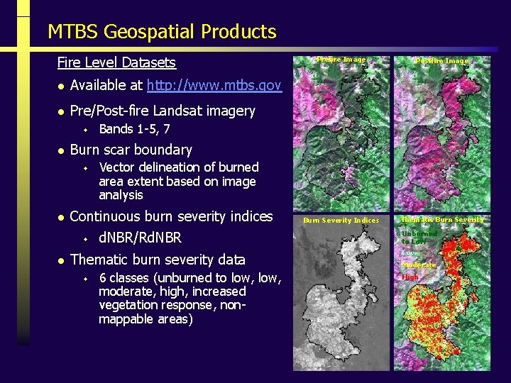 MTBS Geospatial Products Fire Level Datasets l Available at http: //www. mtbs. gov l