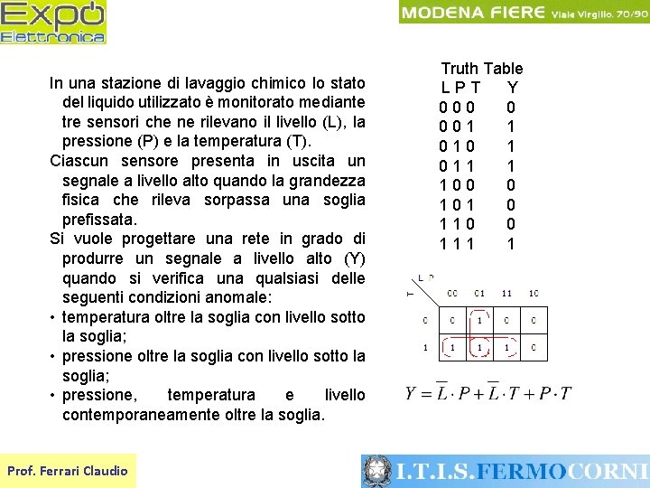 In una stazione di lavaggio chimico lo stato del liquido utilizzato è monitorato mediante
