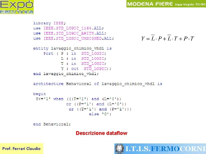 Descrizione dataflow Prof. Ferrari Claudio 