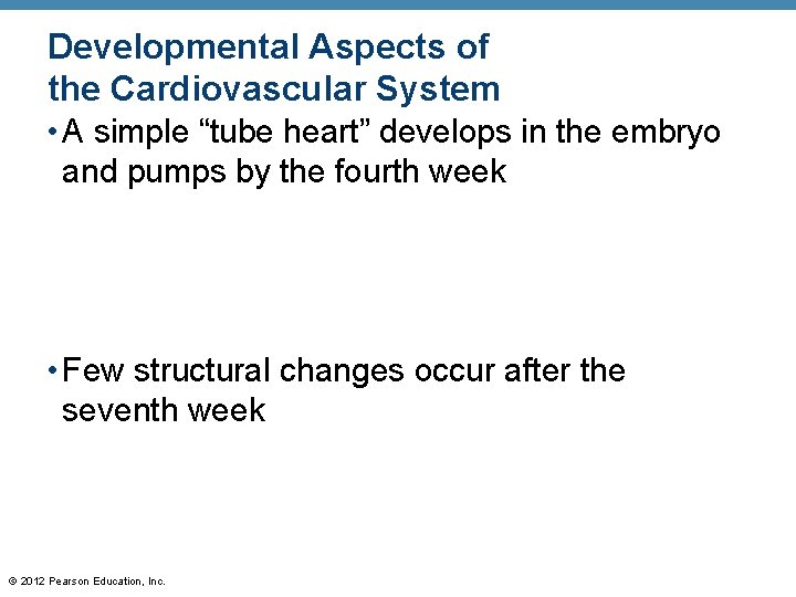 Developmental Aspects of the Cardiovascular System • A simple “tube heart” develops in the Developmental Aspects of the Cardiovascular System • A simple “tube heart” develops in the