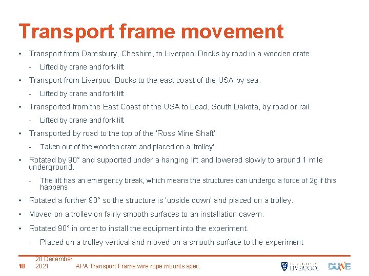 Transport frame movement • Transport from Daresbury, Cheshire, to Liverpool Docks by road in