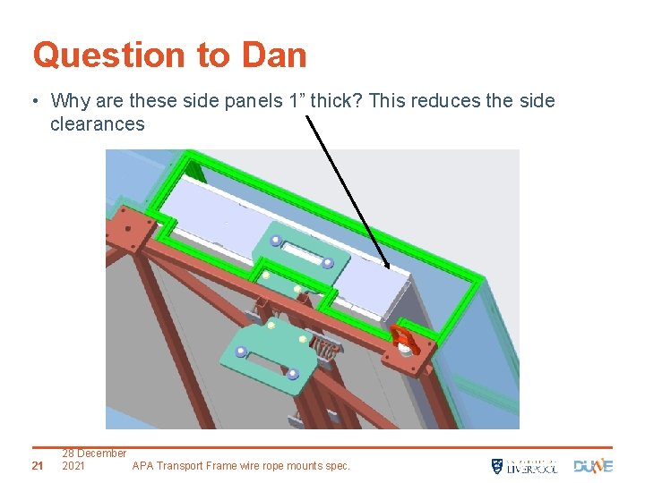 Question to Dan • Why are these side panels 1” thick? This reduces the