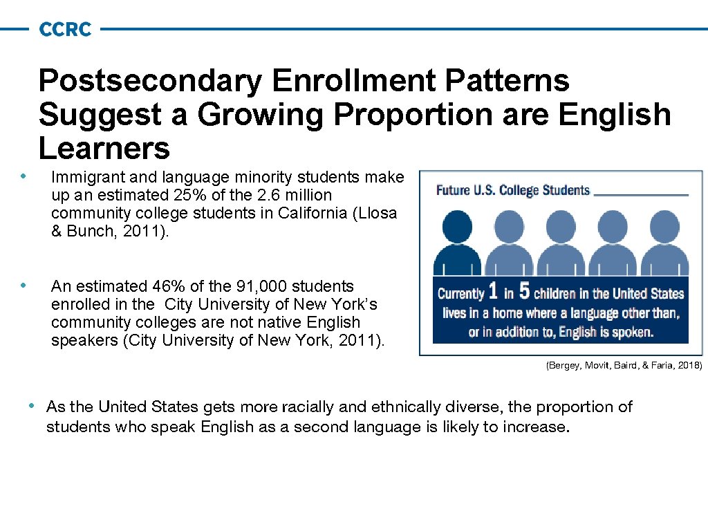  • • Postsecondary Enrollment Patterns Suggest a Growing Proportion are English Learners Immigrant