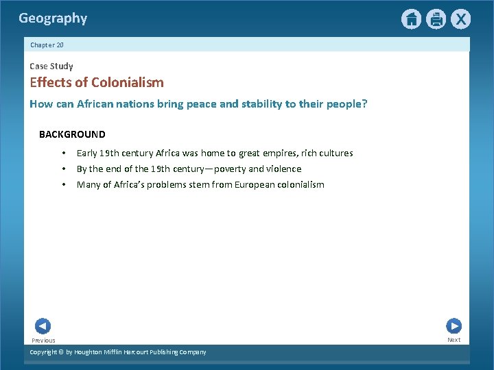 Geography Chapter 20 Case Study Effects of Colonialism How can African nations bring peace