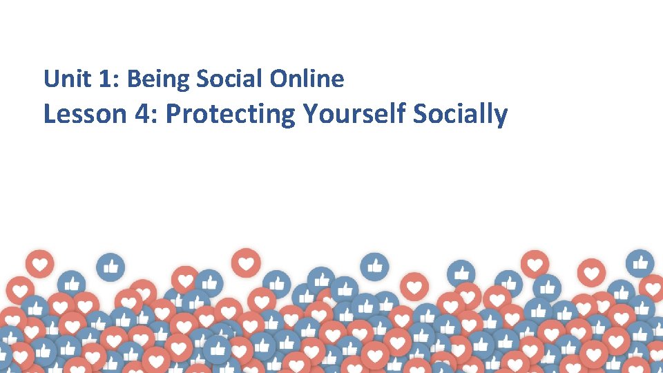 Unit 1: Being Social Online Lesson 4: Protecting Yourself Socially 