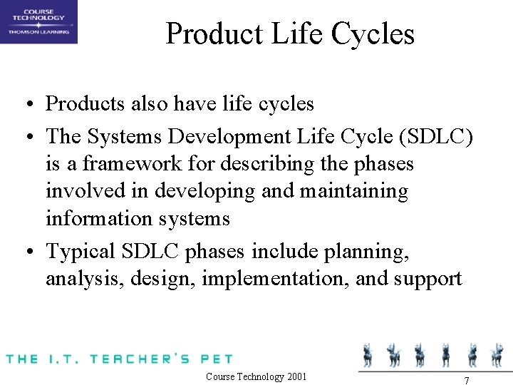 Product Life Cycles • Products also have life cycles • The Systems Development Life Product Life Cycles • Products also have life cycles • The Systems Development Life