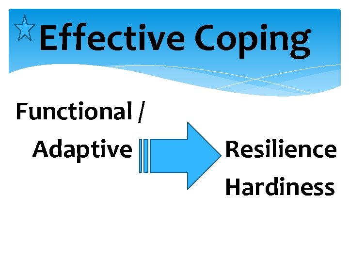 Effective Coping Functional / Adaptive Resilience Hardiness 