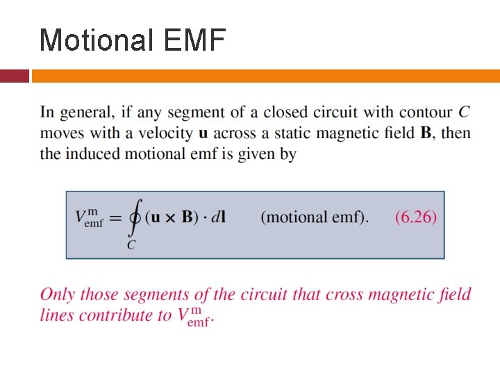 Motional EMF 