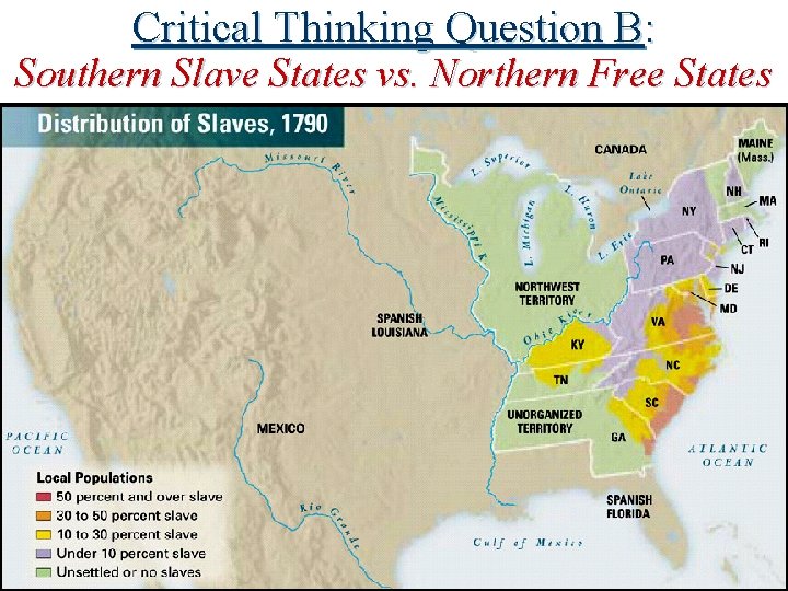 Critical Thinking Question B: Southern Slave States vs. Northern Free States 