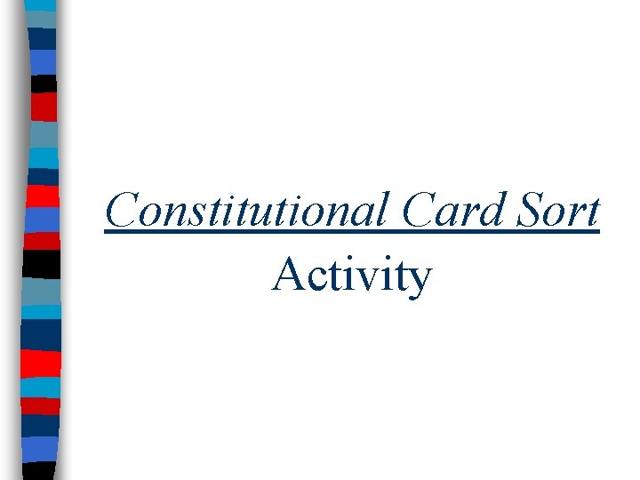 Constitutional Card Sort Activity 