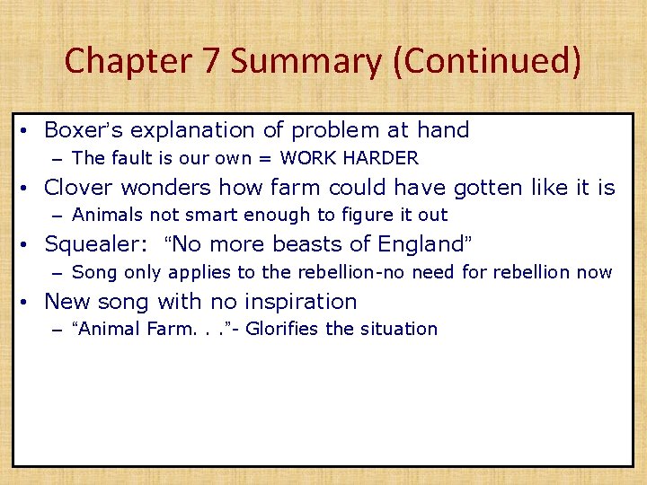 Chapter 7 Summary (Continued) • Boxer’s explanation of problem at hand – The fault Chapter 7 Summary (Continued) • Boxer’s explanation of problem at hand – The fault