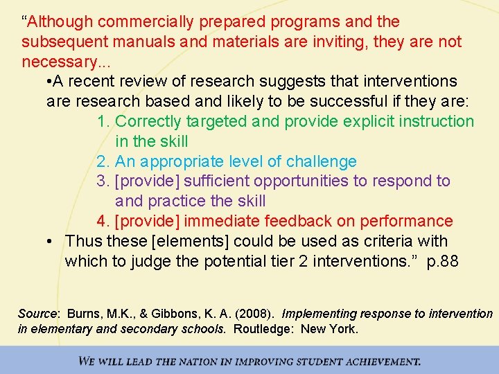 “Although commercially prepared programs and the subsequent manuals and materials are inviting, they are