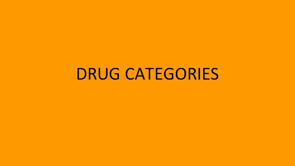 DRUG CATEGORIES 