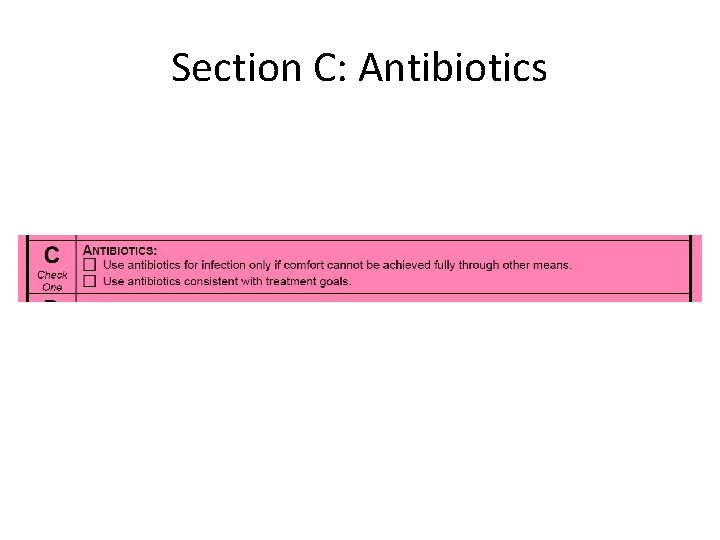 Section C: Antibiotics 