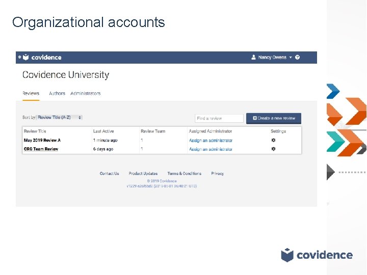 Organizational accounts 