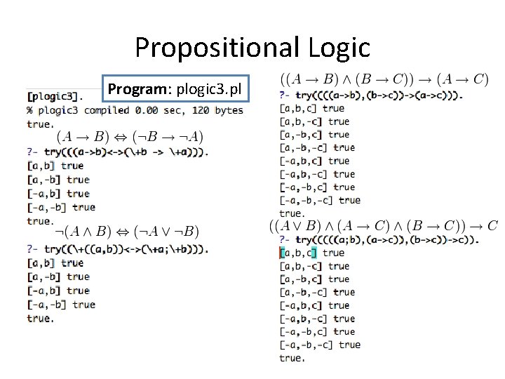 Propositional Logic Program: plogic 3. pl 