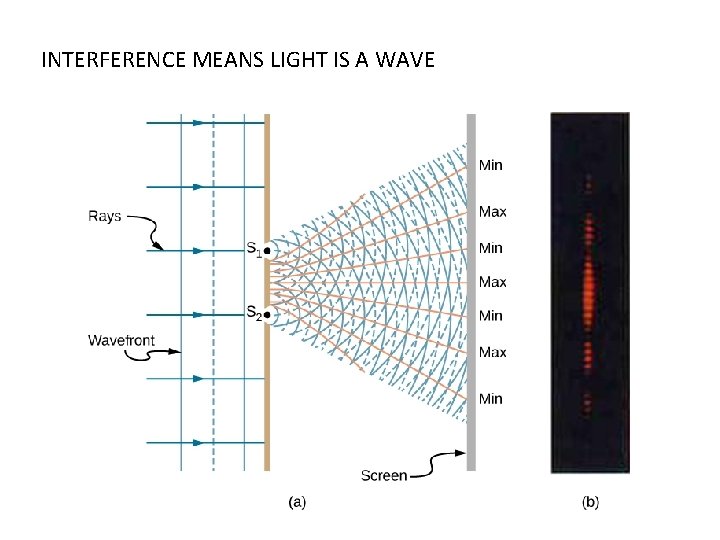 INTERFERENCE MEANS LIGHT IS A WAVE 