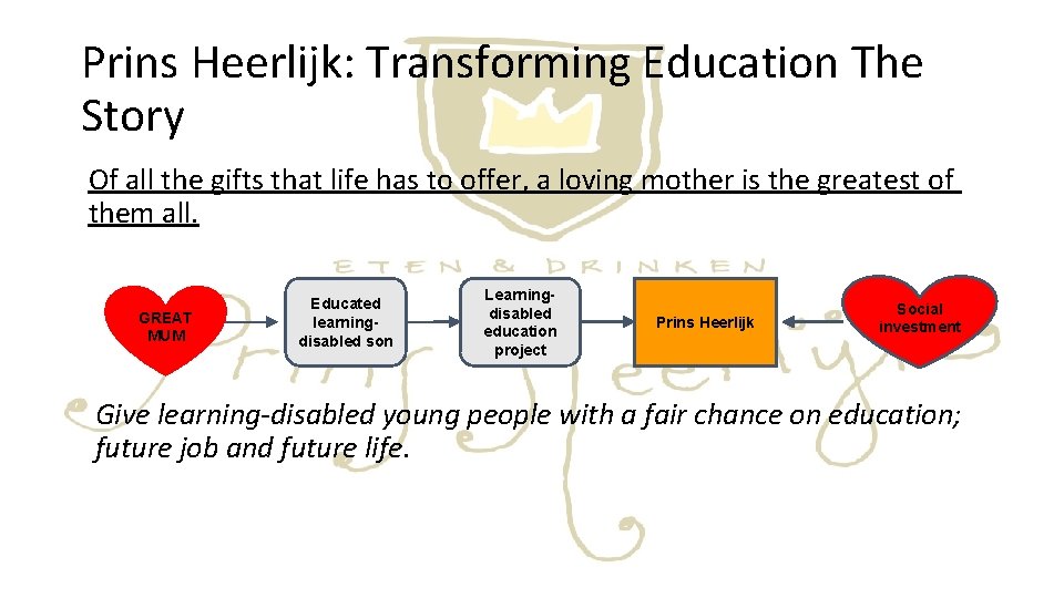 Prins Heerlijk: Transforming Education The Story Of all the gifts that life has to