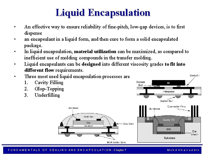 Liquid Encapsulation • • • An effective way to ensure reliability of fine-pitch, low-gap