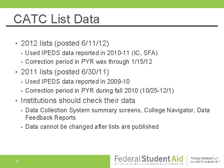 CATC List Data • 2012 lists (posted 6/11/12) • • • 2011 lists (posted CATC List Data • 2012 lists (posted 6/11/12) • • • 2011 lists (posted