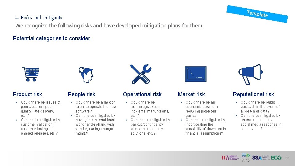 Templ ate 4. Risks and mitigants We recognize the following risks and have developed Templ ate 4. Risks and mitigants We recognize the following risks and have developed