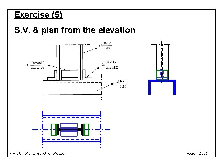 Exercise (5) S. V. & plan from the elevation Prof. Dr. Mohamed Omar Mousa