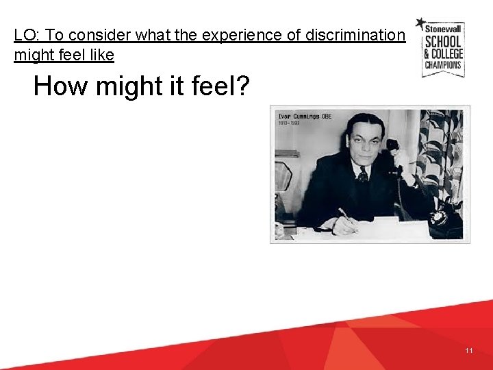 LO: To consider what the experience of discrimination might feel like How might it LO: To consider what the experience of discrimination might feel like How might it