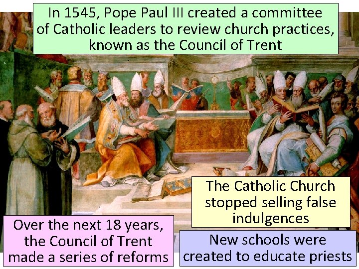 In 1545, Pope Paul III created a committee of Catholic leaders to review church