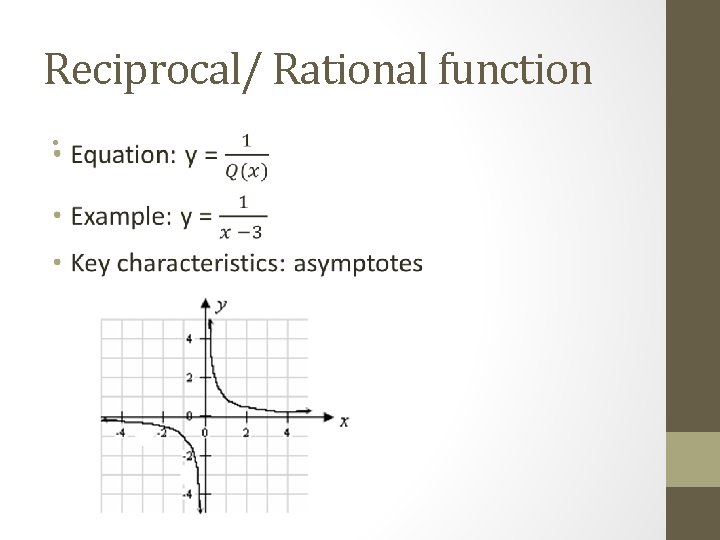 Reciprocal/ Rational function • 