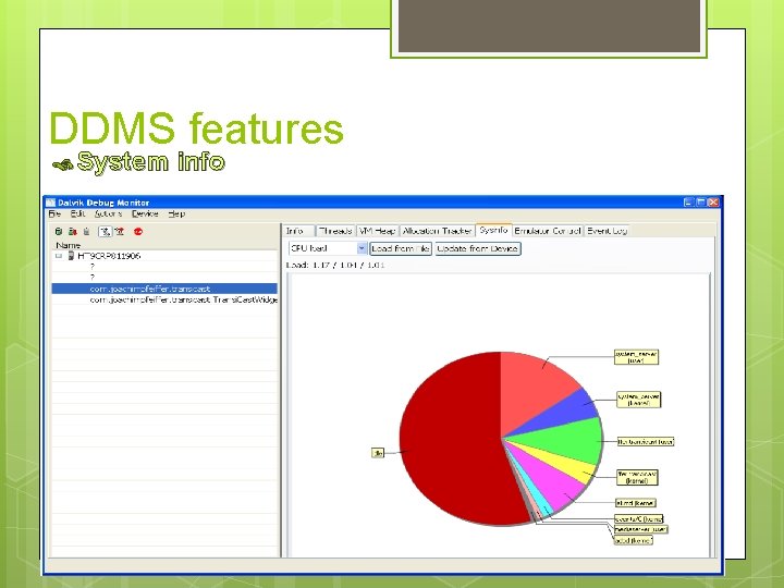 DDMS features System info 