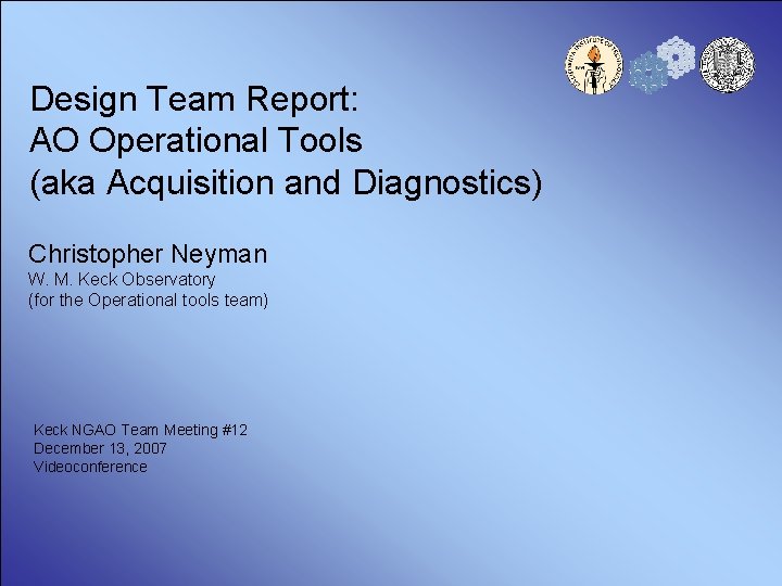 Design Team Report AO Operational Tools aka Acquisition